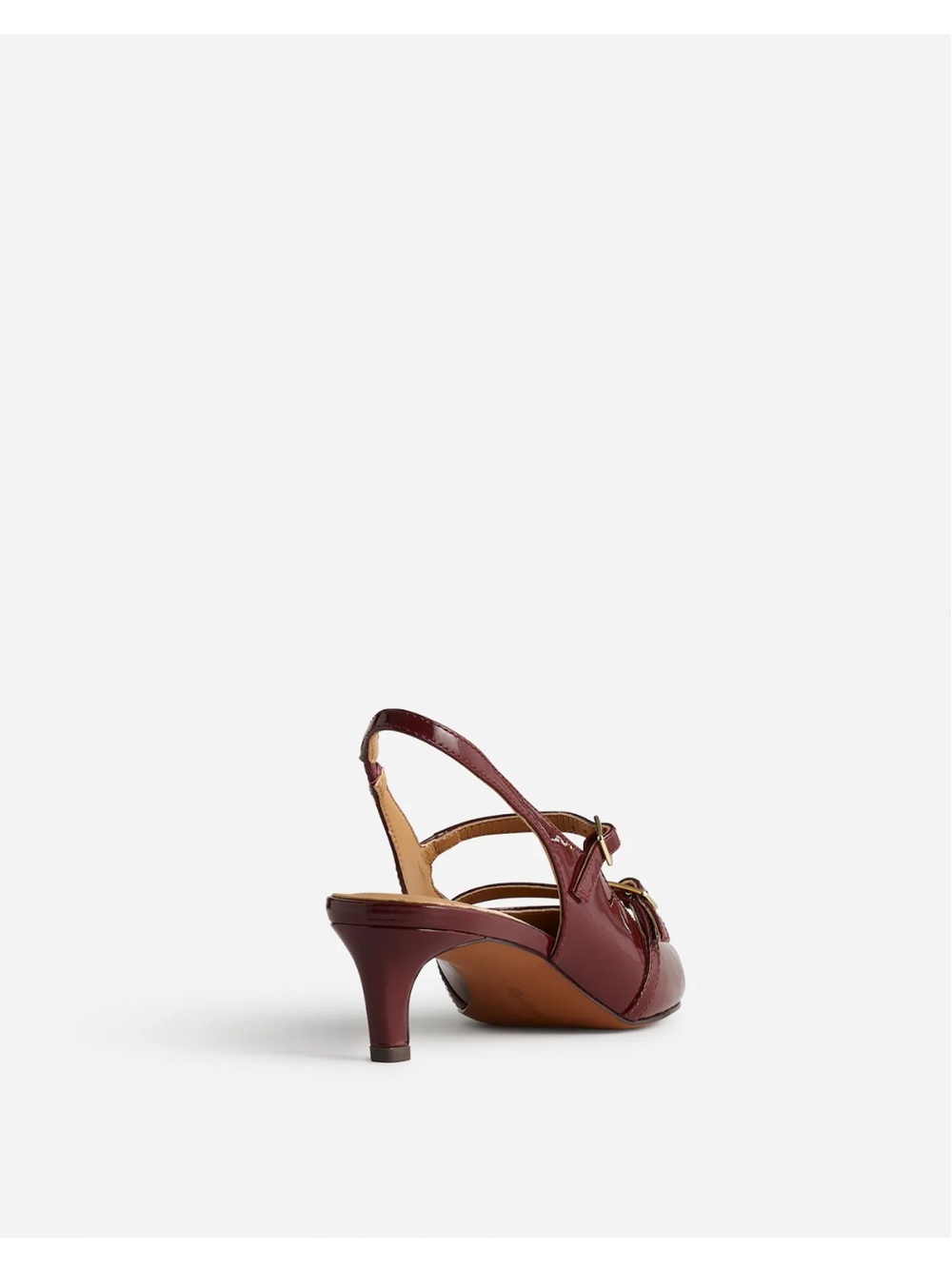Madewell Women's Burgundy Pointed Patent Leather Slingback Heels / Size 9 - Picture 10 of 10